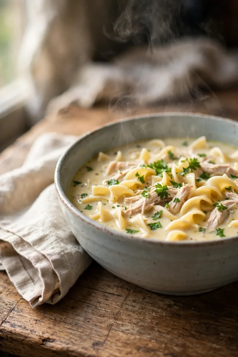 Creamy Chicken Noodle Soup (Rich, Thick & Comforting)